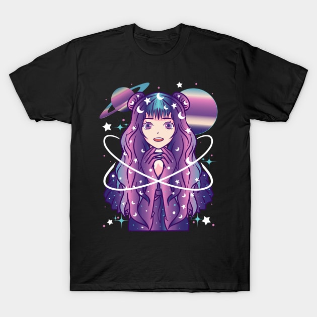 Galactic Anime Celestial Princess Manga Girl Goth T-Shirt by theperfectpresents